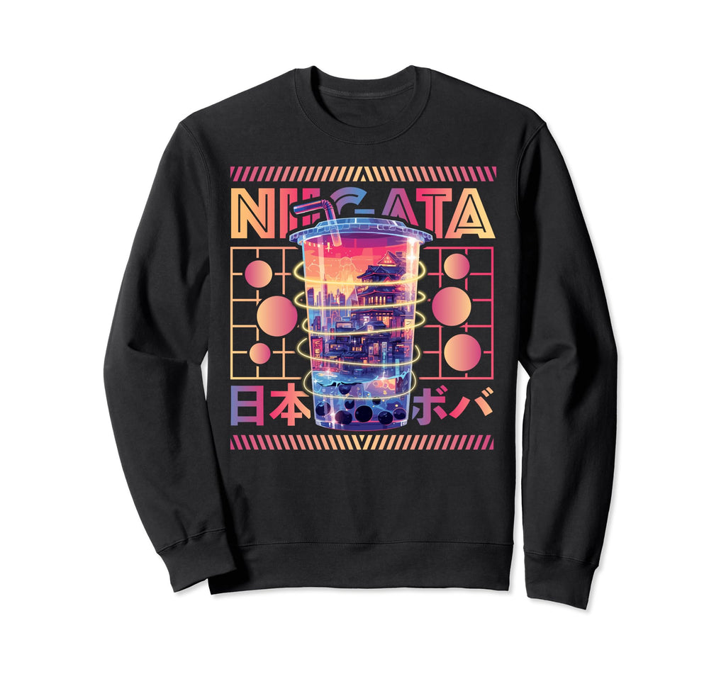 Niigata City 80S Synthwave Sweatshirt - Casual Everyday Wear Men Women - T-Shirt, Sweatshirt, Hoodie