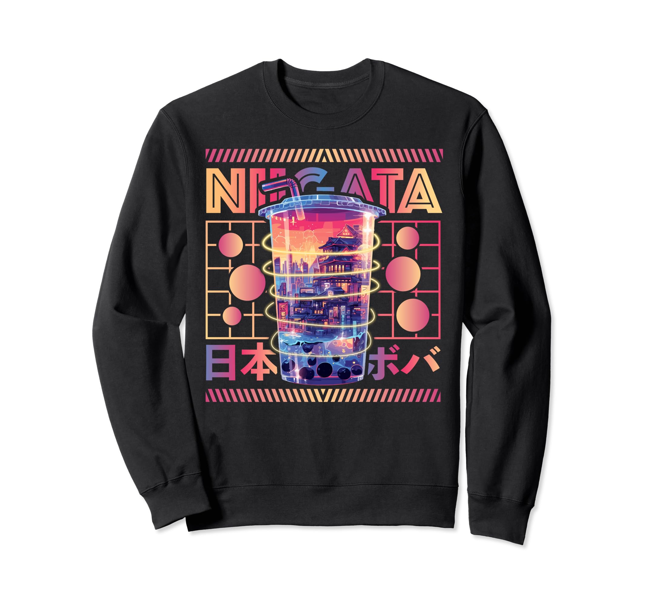 Niigata City 80S Synthwave Sweatshirt - Casual Everyday Wear Men Women - T-Shirt, Sweatshirt, Hoodie