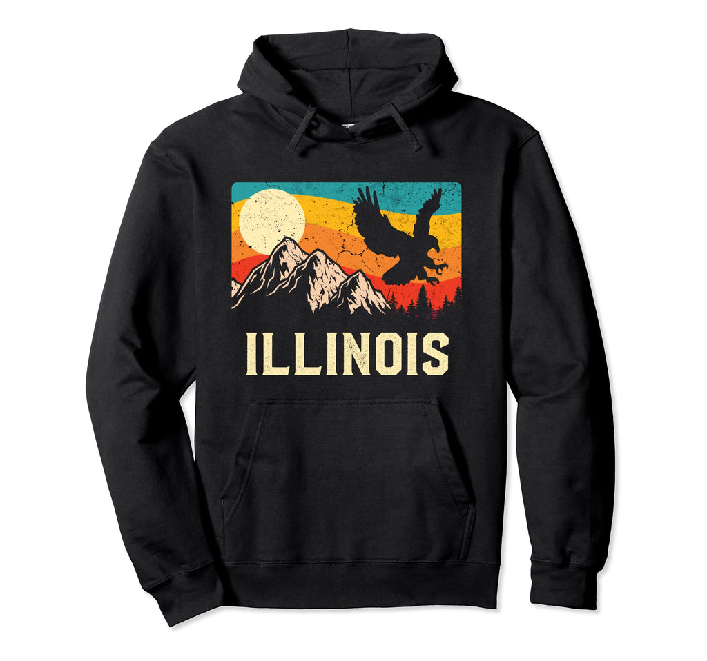 Illinois Nature Wild Eagle Sunset Hoodie - Casual Everyday Wear for Adults - T-Shirt, Sweatshirt, Hoodie