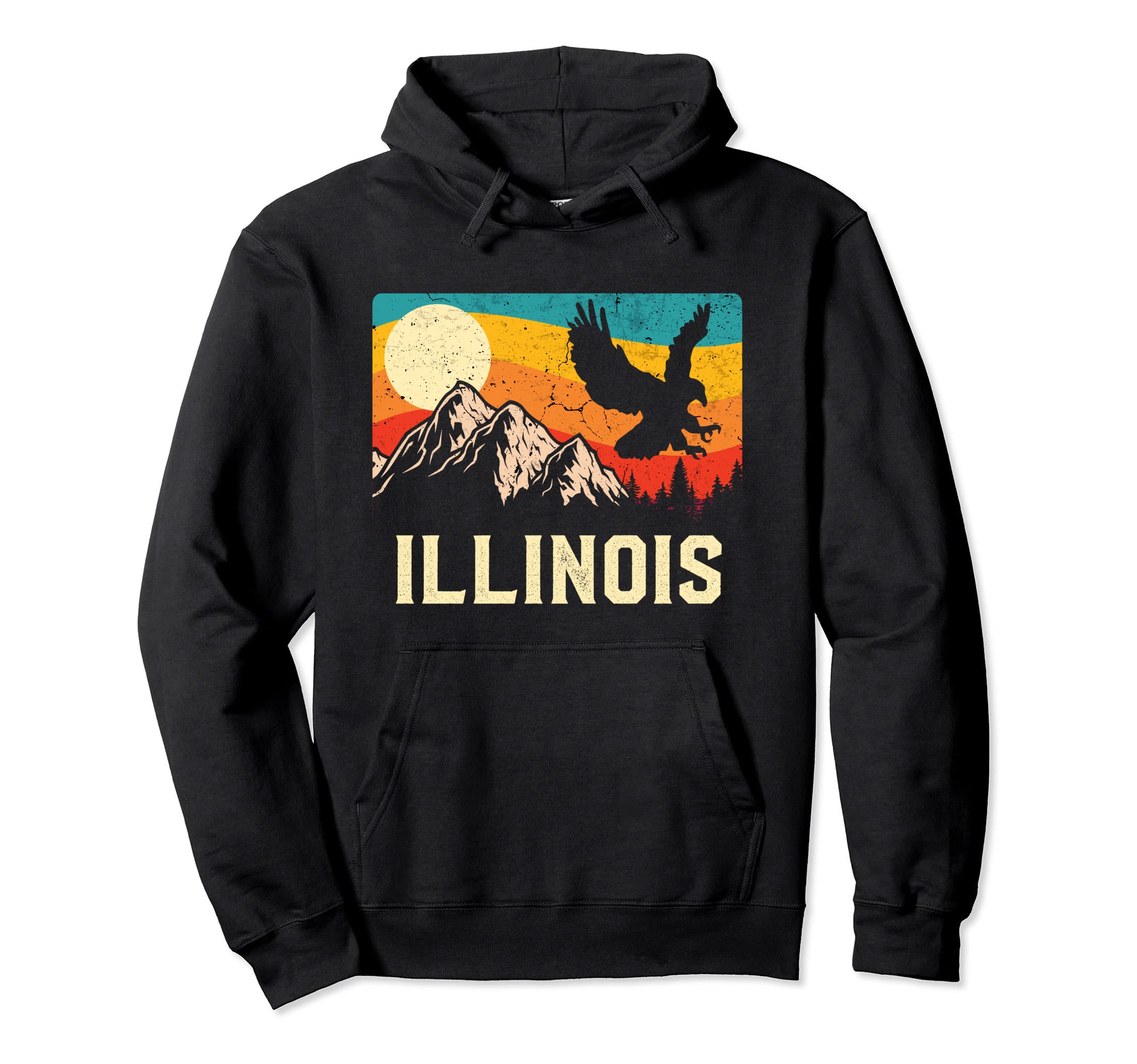 Illinois Nature Wild Eagle Sunset Hoodie - Casual Everyday Wear for Adults - T-Shirt, Sweatshirt, Hoodie