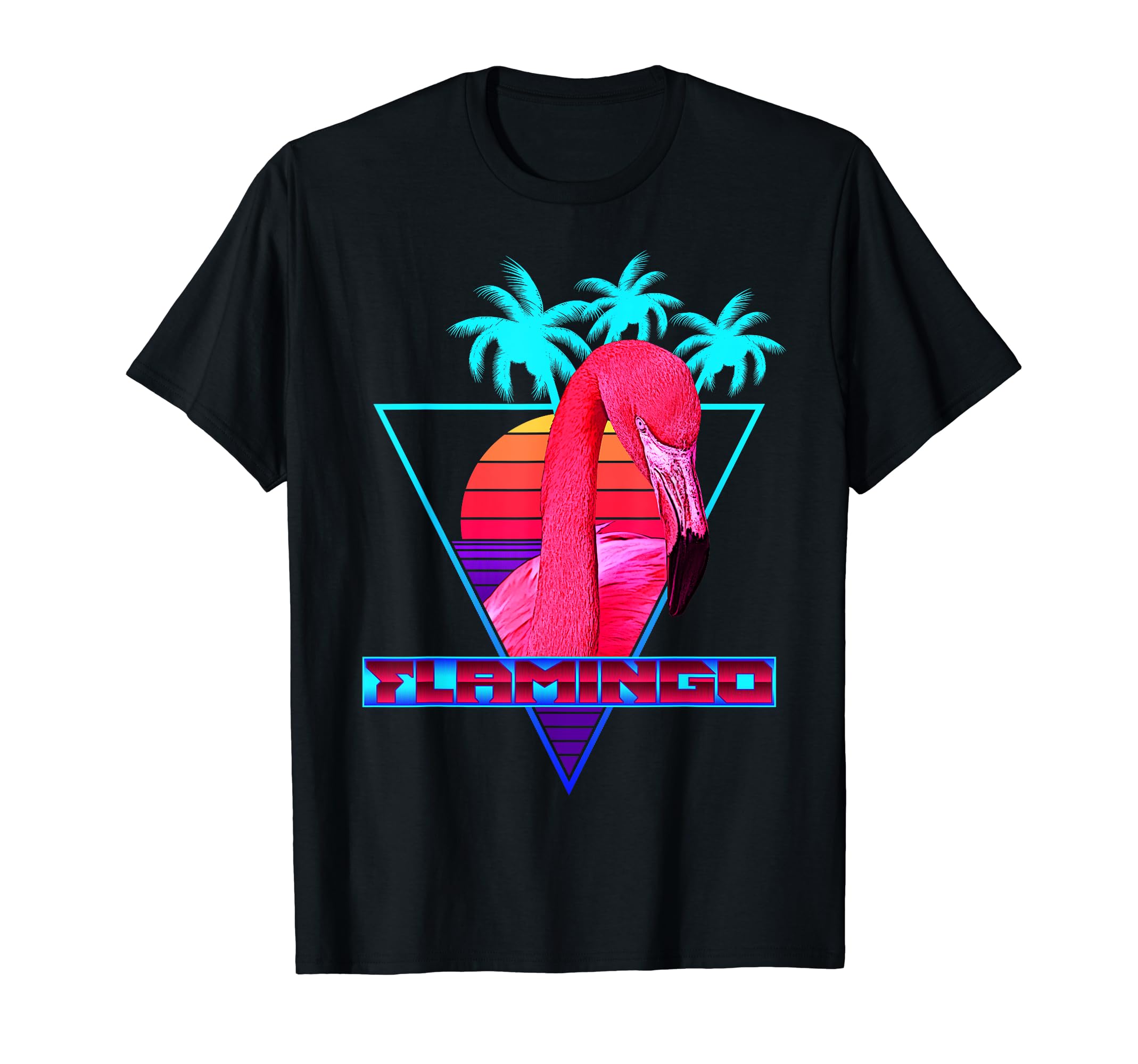Flamingo Flamazing Synthwave Outrun T-Shirt - Custom Art Print for Adults - T-Shirt, Sweatshirt, Hoodie