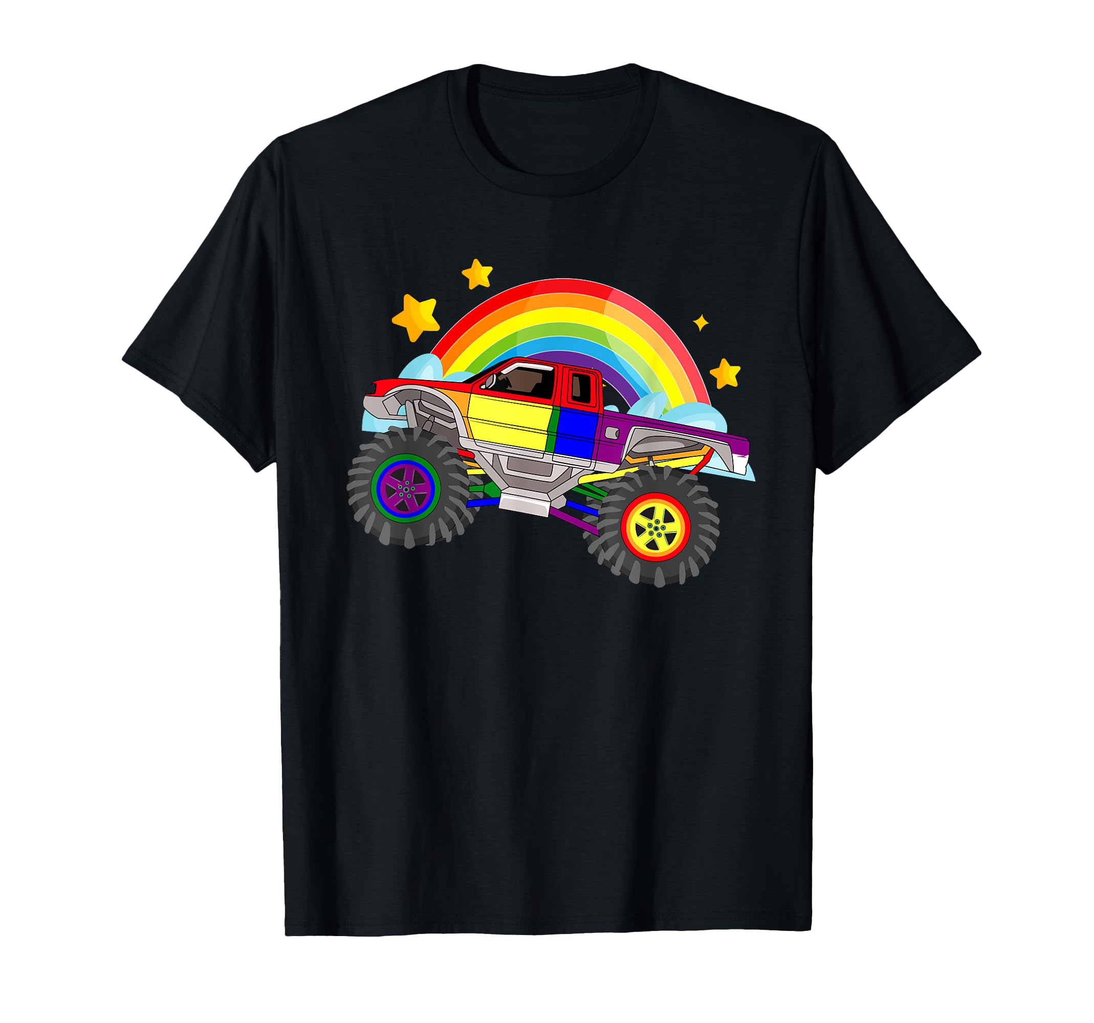 Monster Truck Rainbow Flag Lgbt Q Car T-Shirt - Custom Art Print Men Women - T-Shirt, Sweatshirt, Hoodie