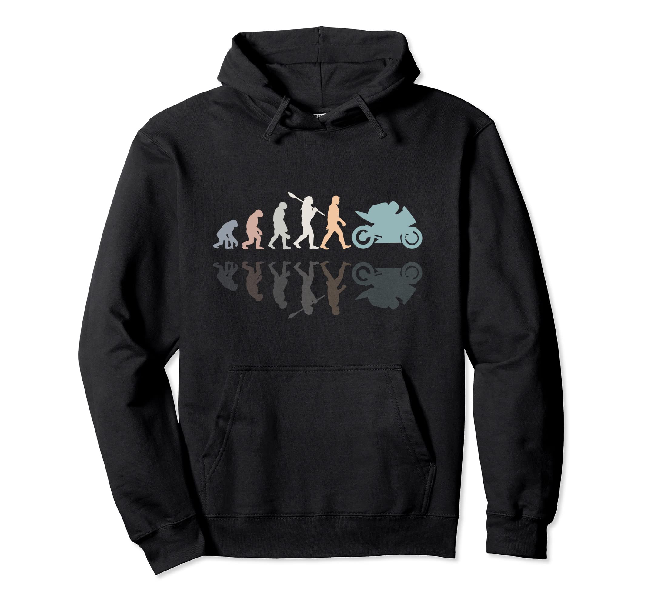 Motorcycle Evolution Shadow Biker Hoodie - Casual Everyday Wear Men Women - T-Shirt, Sweatshirt, Hoodie