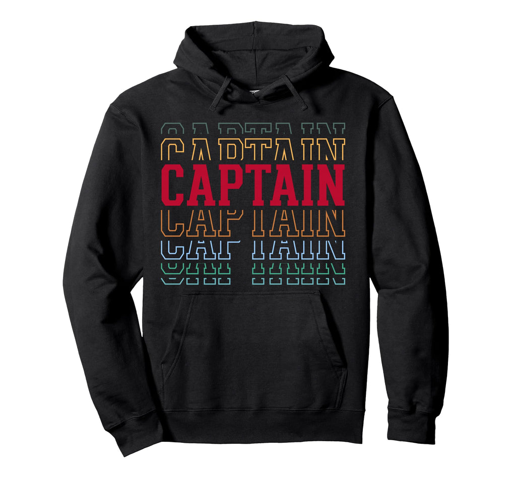 Captain Funny Layered Text Boating Hoodie - Aesthetic Graphic Men Women - T-Shirt, Sweatshirt, Hoodie