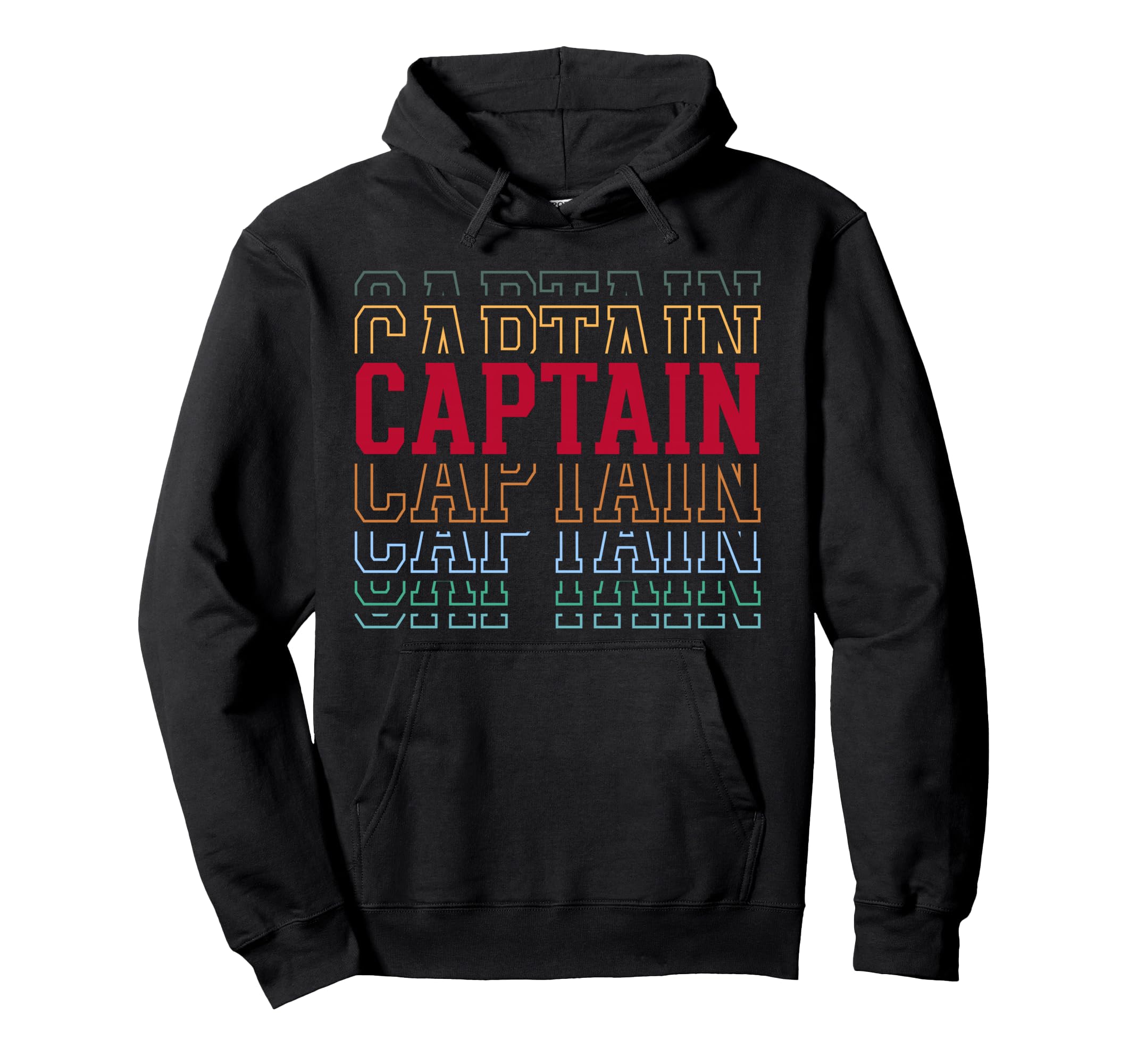 Captain Funny Layered Text Boating Hoodie - Aesthetic Graphic Men Women - T-Shirt, Sweatshirt, Hoodie