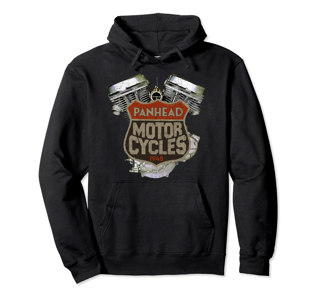 1948 Panhead Motorcycle Distressed Hoodie - Fun Novelty Design Unisex - T-Shirt, Sweatshirt, Hoodie