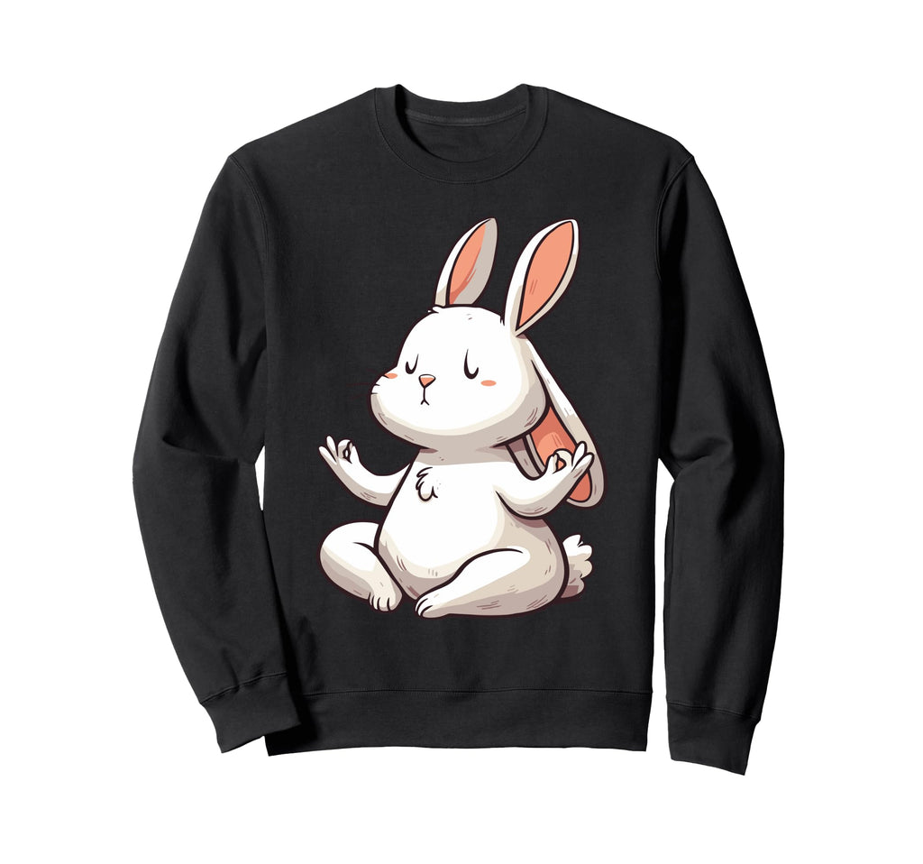 Meditation Rabbit Yoga Pose Sweatshirt - Trendy Graphic for Adults - T-Shirt, Sweatshirt, Hoodie