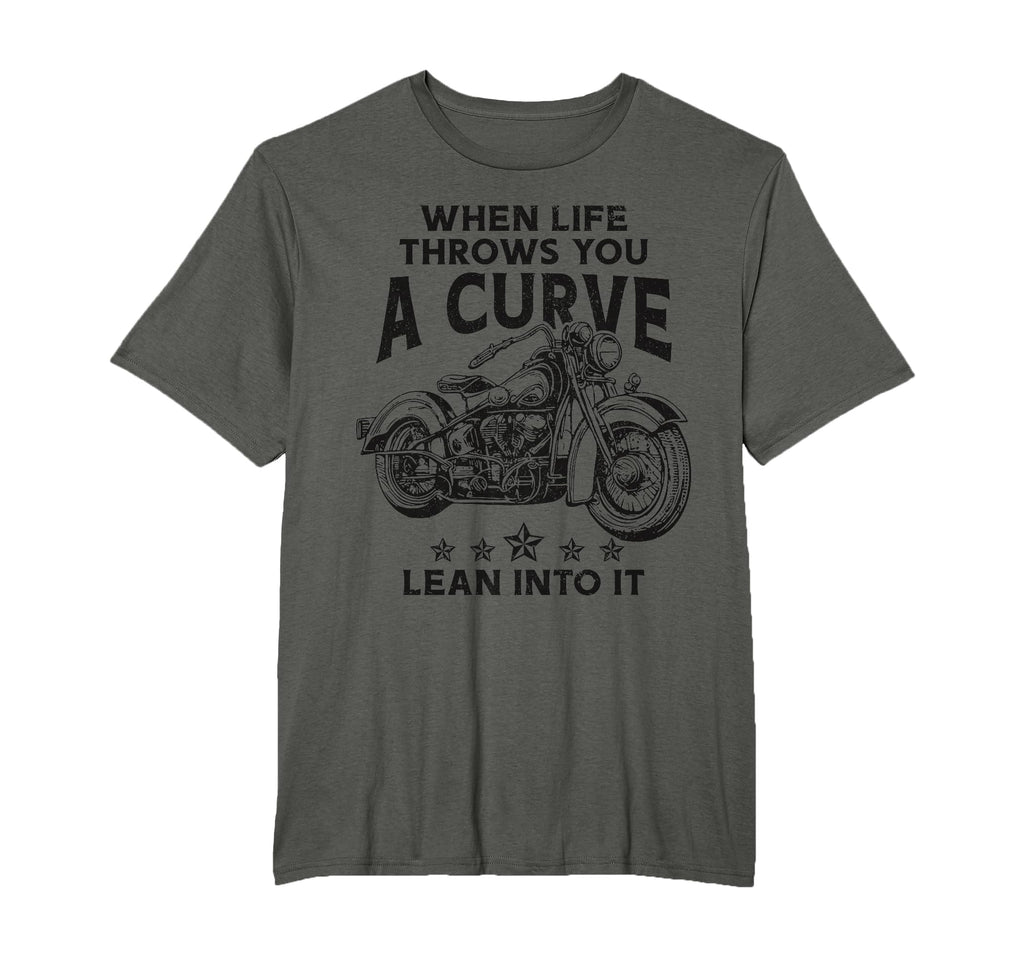 Motorcycle Life Throws You Curve Lean T-Shirt - Unique Graphic for Adults - T-Shirt, Sweatshirt, Hoodie