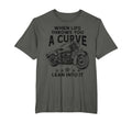 Motorcycle Life Throws You Curve Lean T-Shirt - Unique Graphic for Adults - T-Shirt, Sweatshirt, Hoodie
