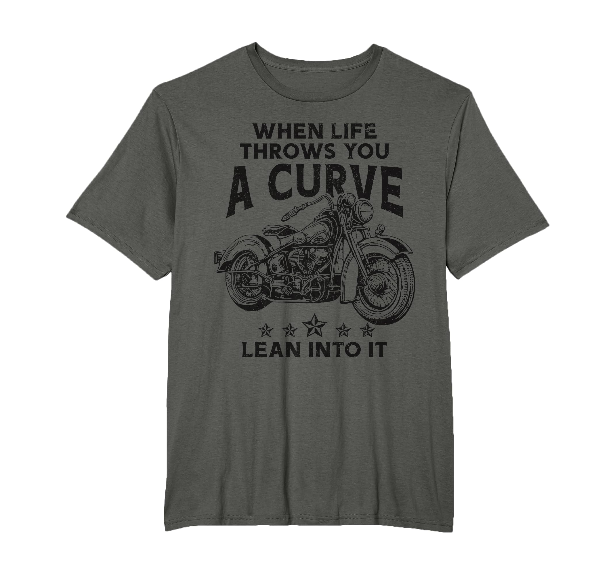 Motorcycle Life Throws You Curve Lean T-Shirt - Unique Graphic for Adults - T-Shirt, Sweatshirt, Hoodie