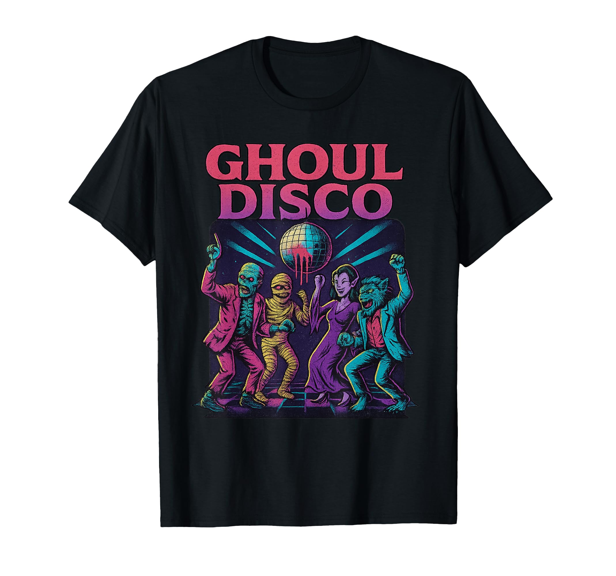 Ghoul Disco Neon 80S Halloween Party T-Shirt - Custom Art Print Men Women - T-Shirt, Sweatshirt, Hoodie