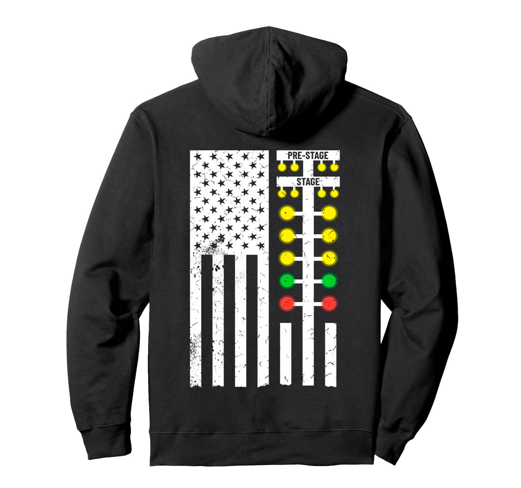 Drag Racing Flag American Drag Race Hoodie - Aesthetic Graphic Men Women - T-Shirt, Sweatshirt, Hoodie