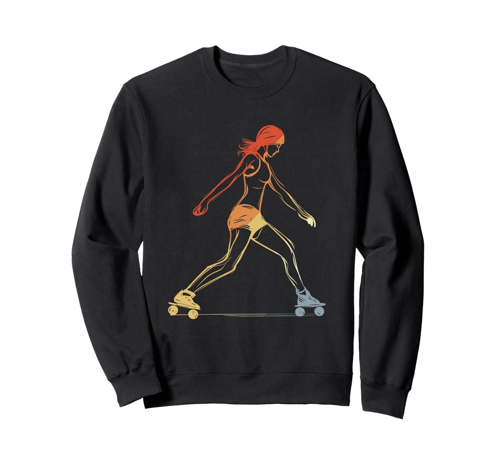 Female Roller Skater Sketch Sweatshirt - Minimalist Print for Adults - T-Shirt, Sweatshirt, Hoodie