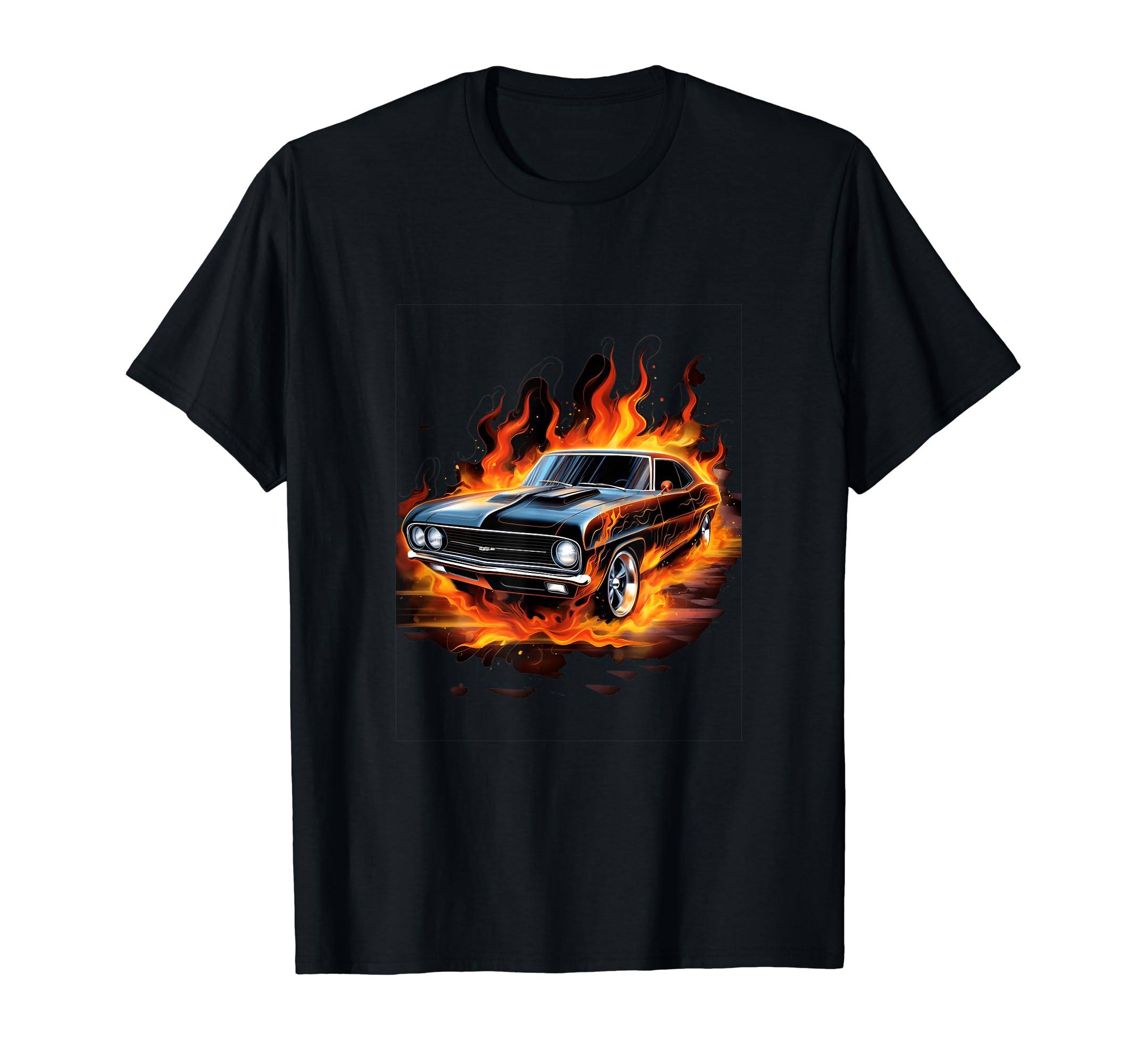 Muscle Car Car Flames T-Shirt - Aesthetic Graphic Unisex - T-Shirt, Sweatshirt, Hoodie