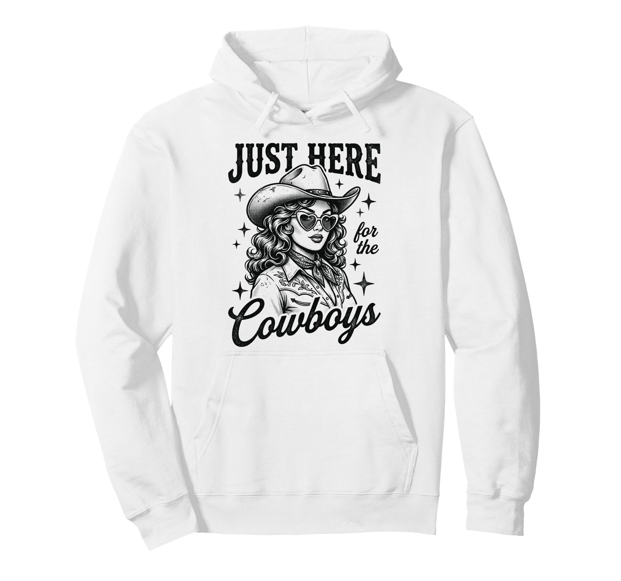Just Here Cowboys Western Vibes Hoodie - Trendy Graphic for Adults - T-Shirt, Sweatshirt, Hoodie