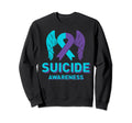 Suicide Prevention Awareness Ribbon Sweatshirt - Unique Graphic Unisex - T-Shirt, Sweatshirt, Hoodie