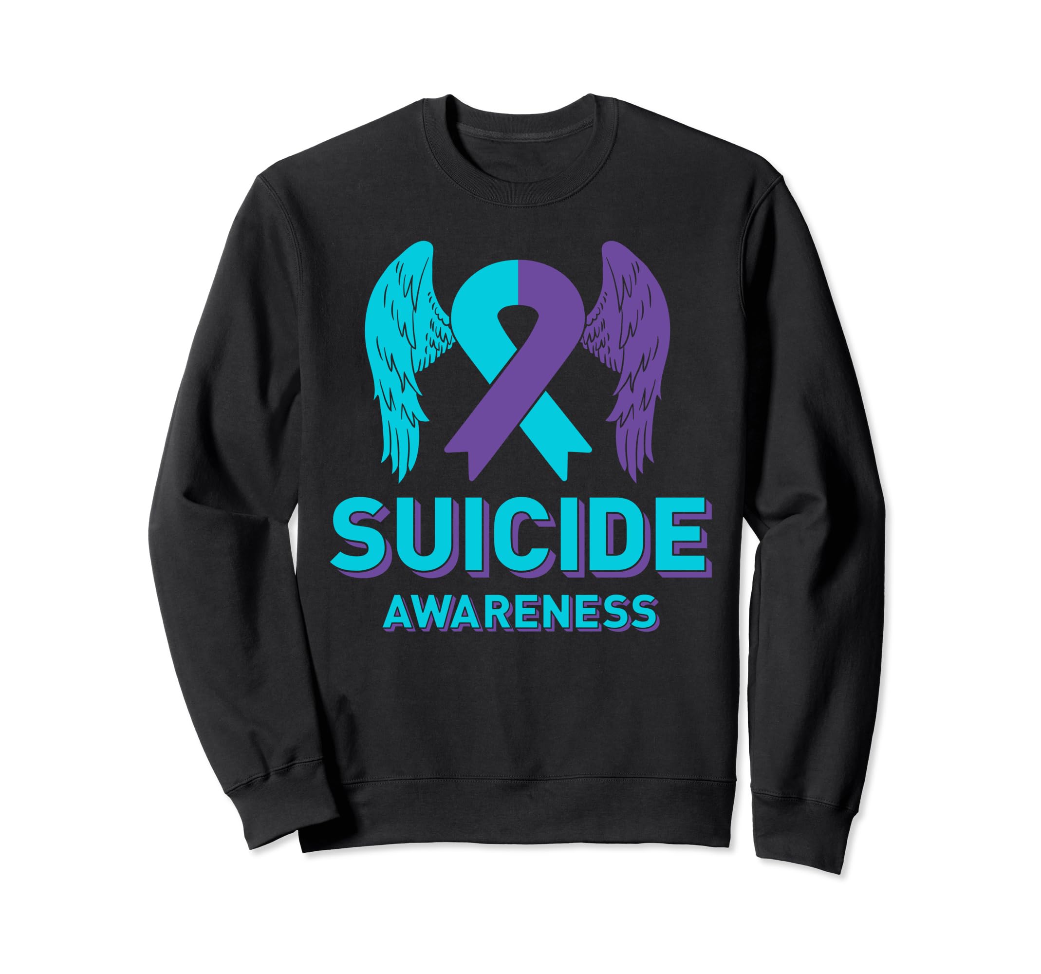 Suicide Prevention Awareness Ribbon Sweatshirt - Unique Graphic Unisex - T-Shirt, Sweatshirt, Hoodie