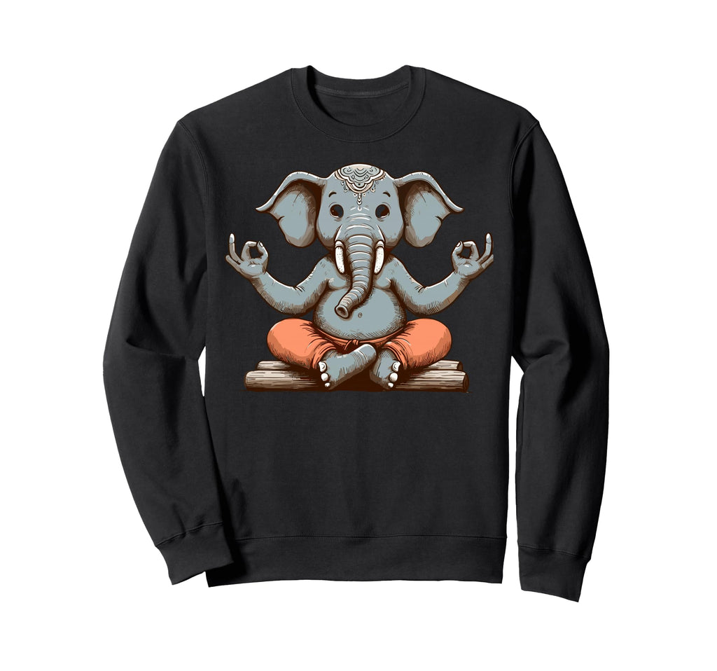 Meditation Elephant Yoga Pose Sweatshirt - Custom Art Print Unisex - T-Shirt, Sweatshirt, Hoodie