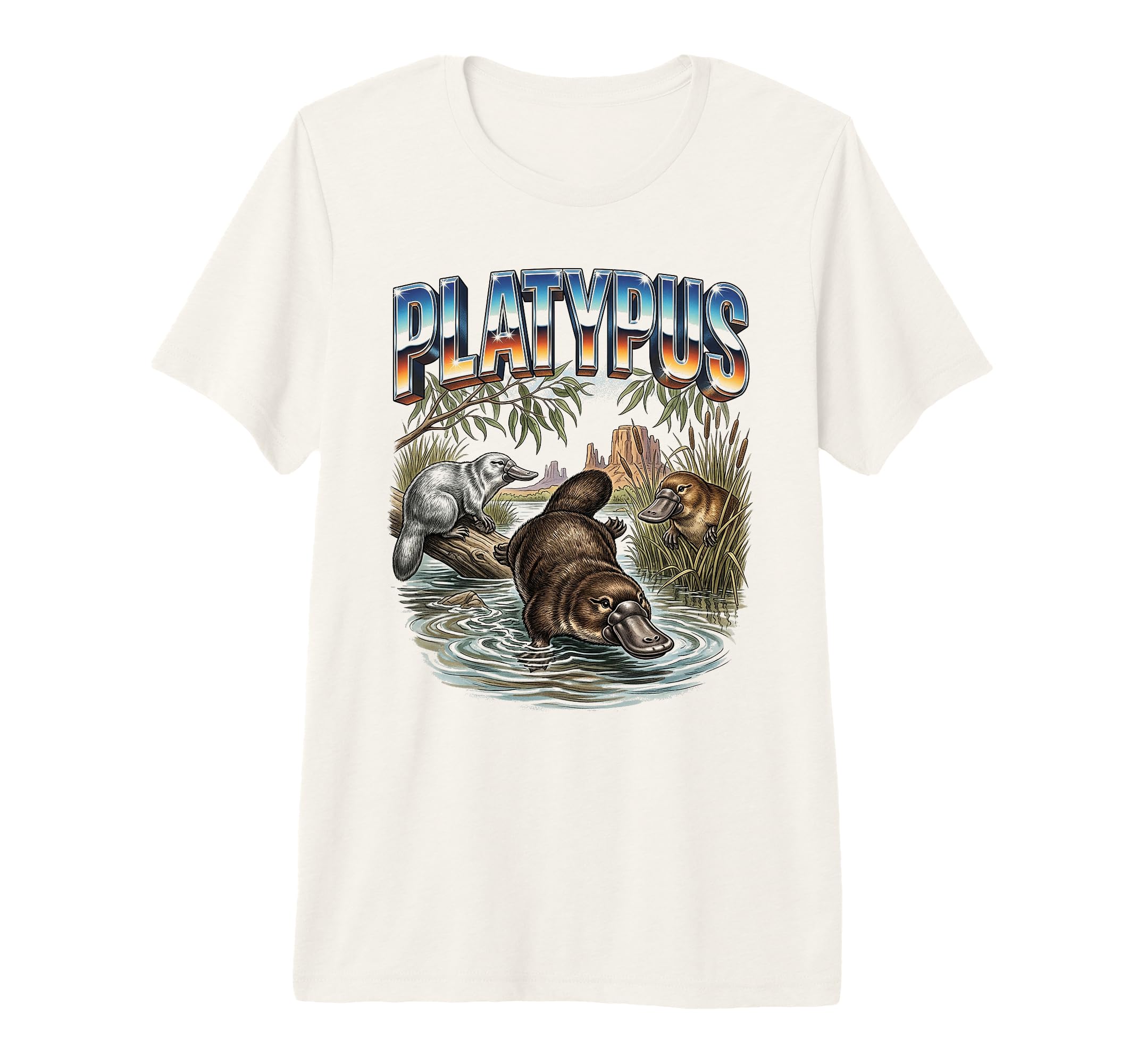 Platypus 70S 90S Platypus Animal T-Shirt - Casual Everyday Wear Unisex - T-Shirt, Sweatshirt, Hoodie
