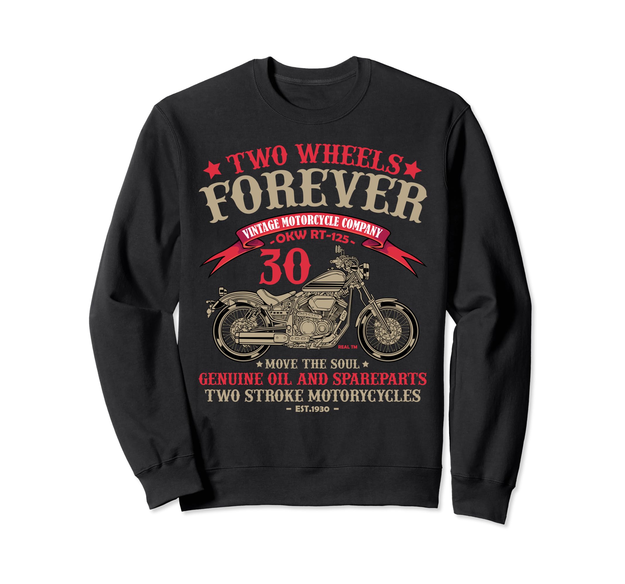Two Wheels Motorcycle Bike Enthusiast Sweatshirt - Custom Art Print Unisex - T-Shirt, Sweatshirt, Hoodie