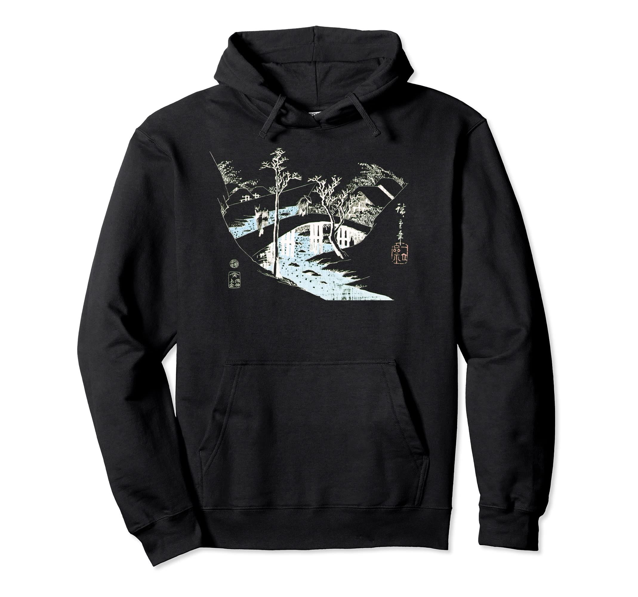 Famous Fine Art Bridge Snow Hoodie - Fun Novelty Design Men Women - T-Shirt, Sweatshirt, Hoodie
