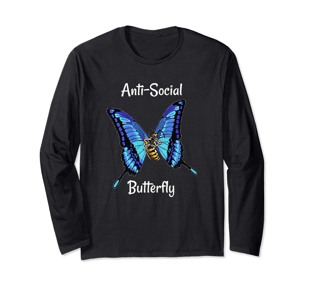 Anti Social Butterfly T-Shirt - Streetwear Style Men Women - T-Shirt, Sweatshirt, Hoodie