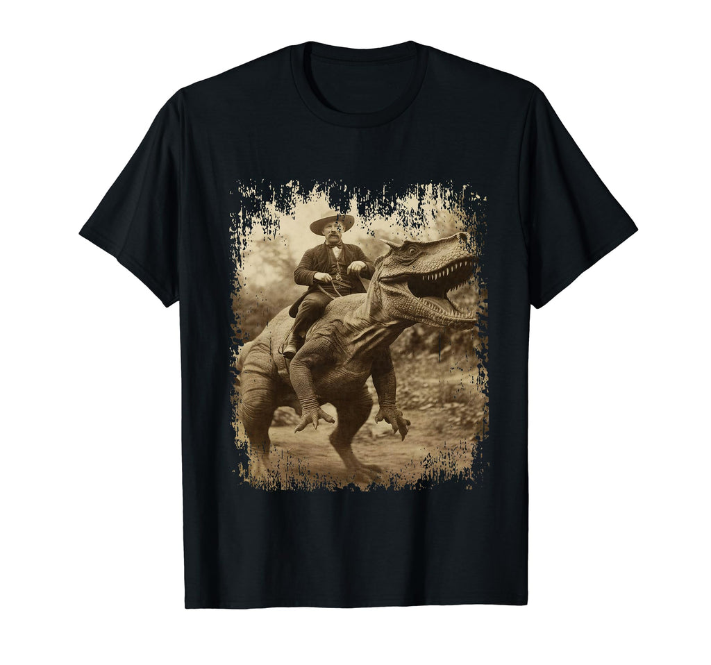Eagerlys Old Cowboy Rides Dinosaur T-Shirt - Aesthetic Graphic Men Women - T-Shirt, Sweatshirt, Hoodie