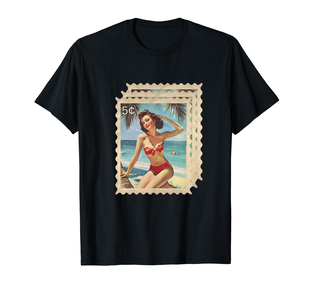 Pin Up Stamp T-Shirt - Trendy Graphic Men Women - T-Shirt, Sweatshirt, Hoodie