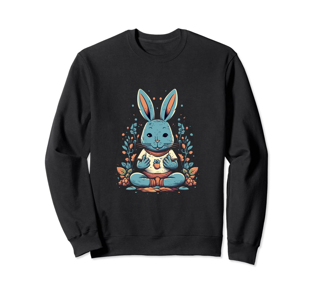 Yoga Meditation Bunny Mindfulness Sweatshirt - Graphic Print Men Women - T-Shirt, Sweatshirt, Hoodie