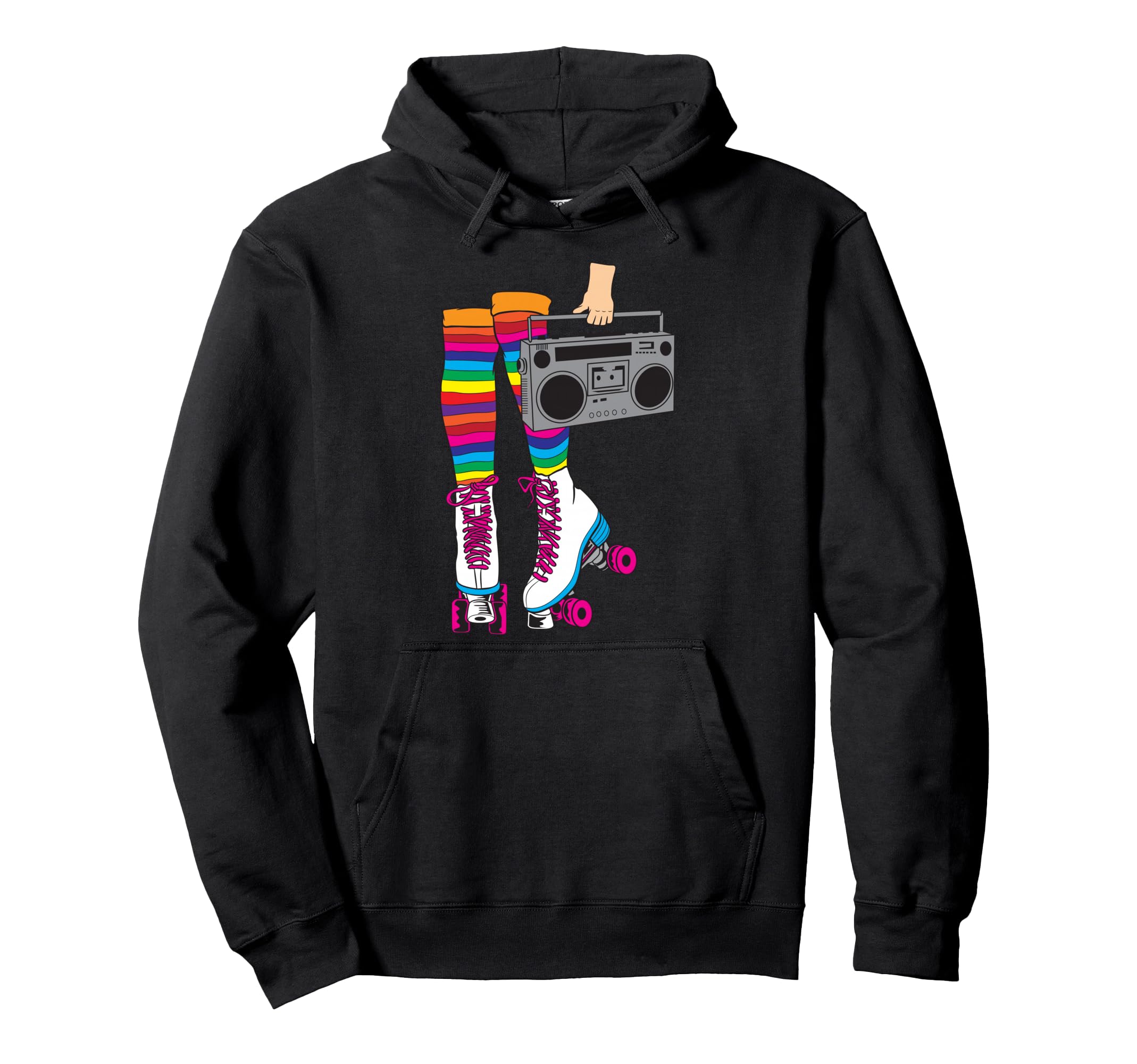 Rollerskates Funny 80S Roller Disco Hoodie - Graphic Print for Adults - T-Shirt, Sweatshirt, Hoodie