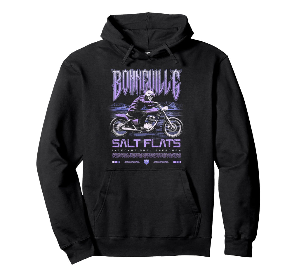 Bonneville Salt Flats Motorcycle Racing Hoodie - Unique Graphic Unisex - T-Shirt, Sweatshirt, Hoodie