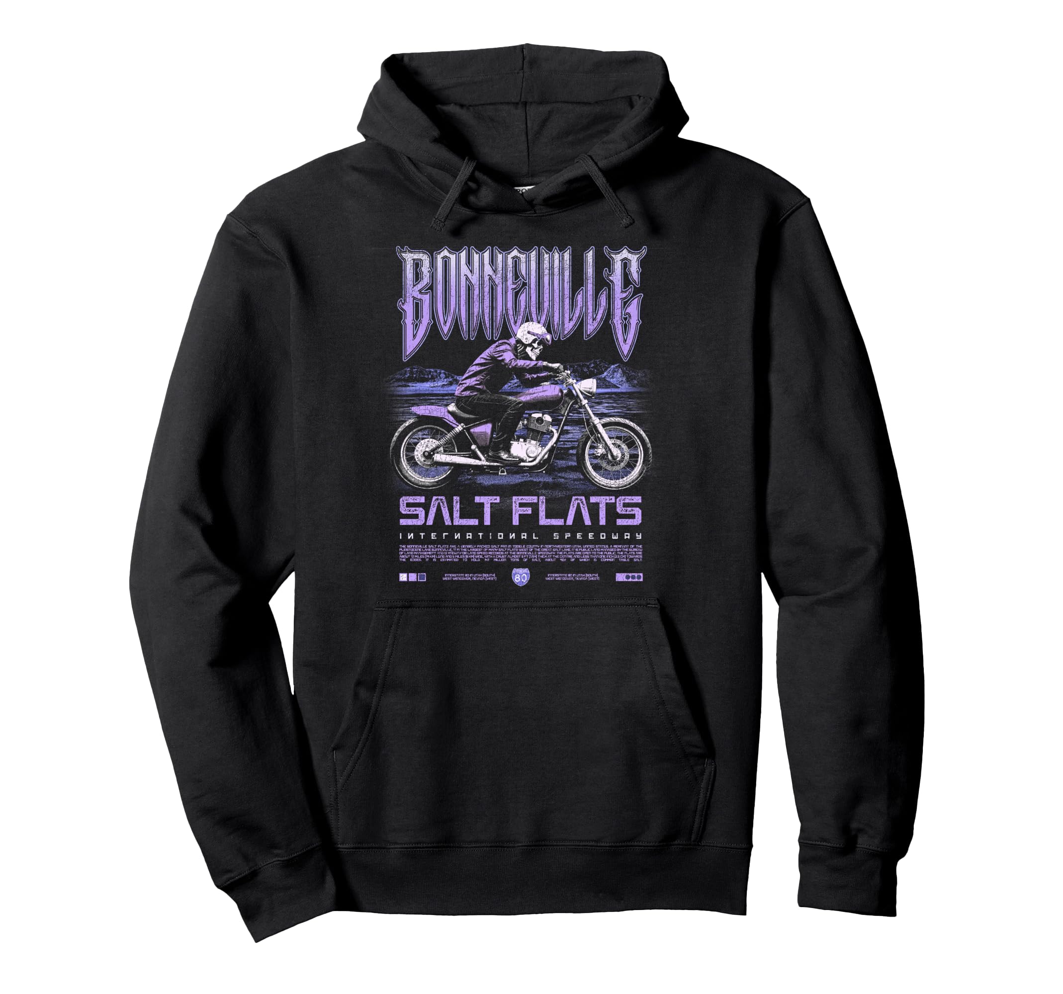Bonneville Salt Flats Motorcycle Racing Hoodie - Unique Graphic Unisex - T-Shirt, Sweatshirt, Hoodie