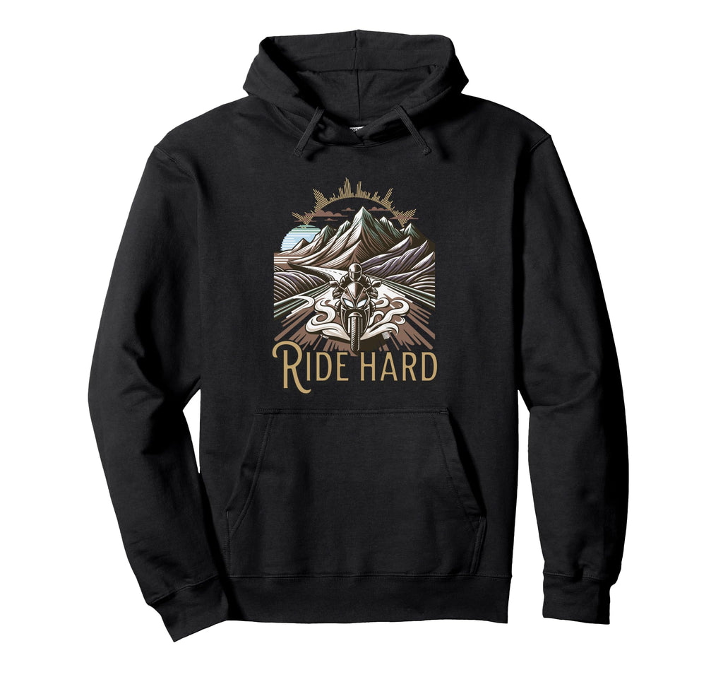 Biker Motorcycle Ride Hard Freedom Hoodie - Fun Novelty Design Men Women - T-Shirt, Sweatshirt, Hoodie