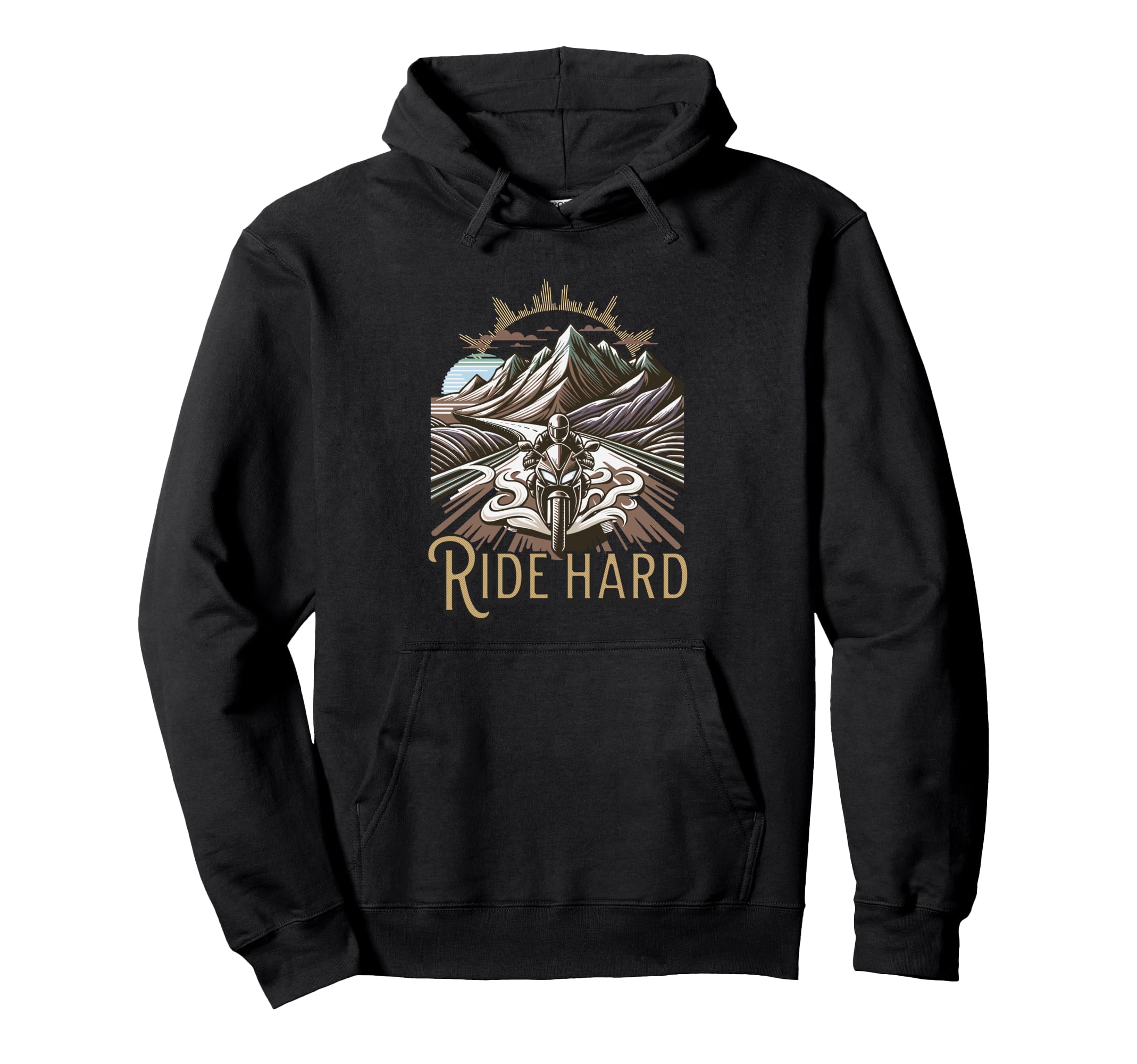 Biker Motorcycle Ride Hard Freedom Hoodie - Fun Novelty Design Men Women - T-Shirt, Sweatshirt, Hoodie