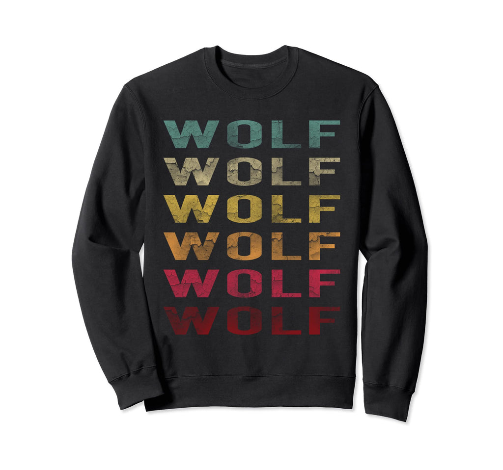 Word Distressed Wolf Animal Lover Sweatshirt - Unique Graphic for Adults - T-Shirt, Sweatshirt, Hoodie