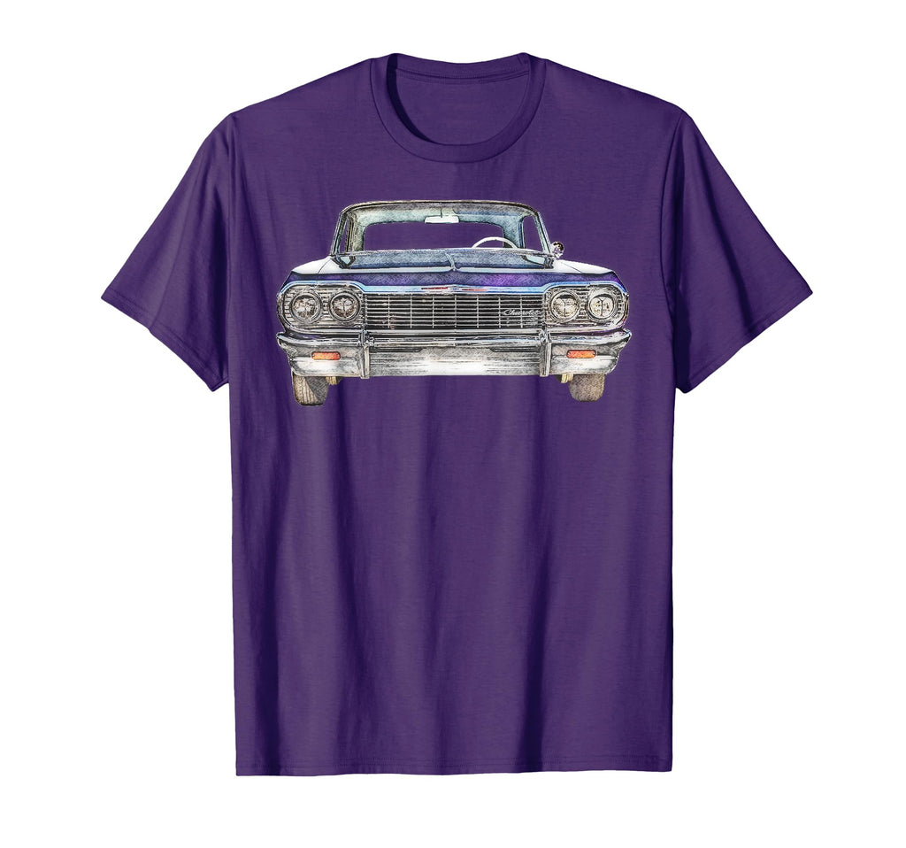 64 Impala Front Lowrider Mens Auto Car T-Shirt - Unique Graphic Men Women - T-Shirt, Sweatshirt, Hoodie