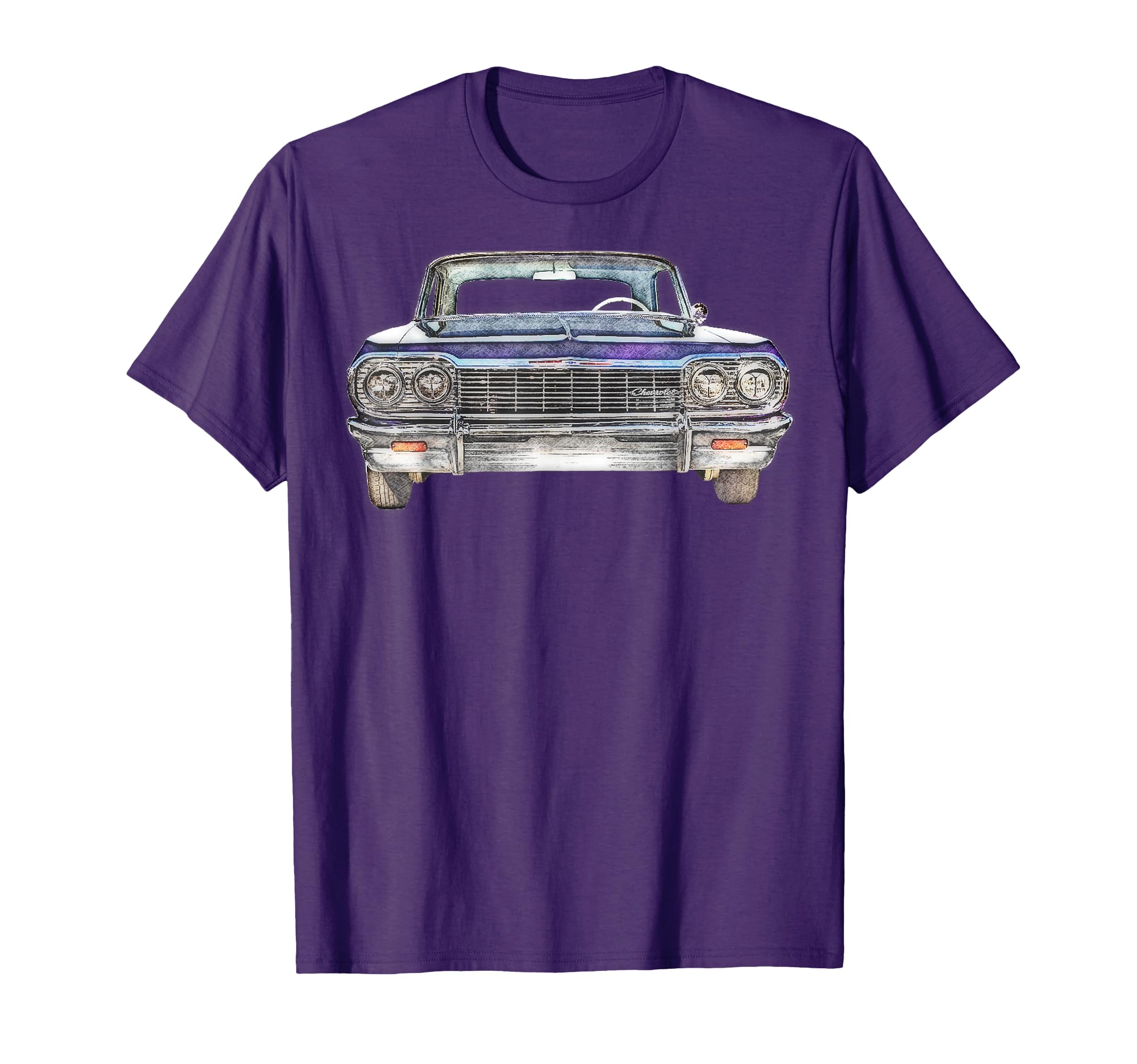 64 Impala Front Lowrider Mens Auto Car T-Shirt - Unique Graphic Men Women - T-Shirt, Sweatshirt, Hoodie