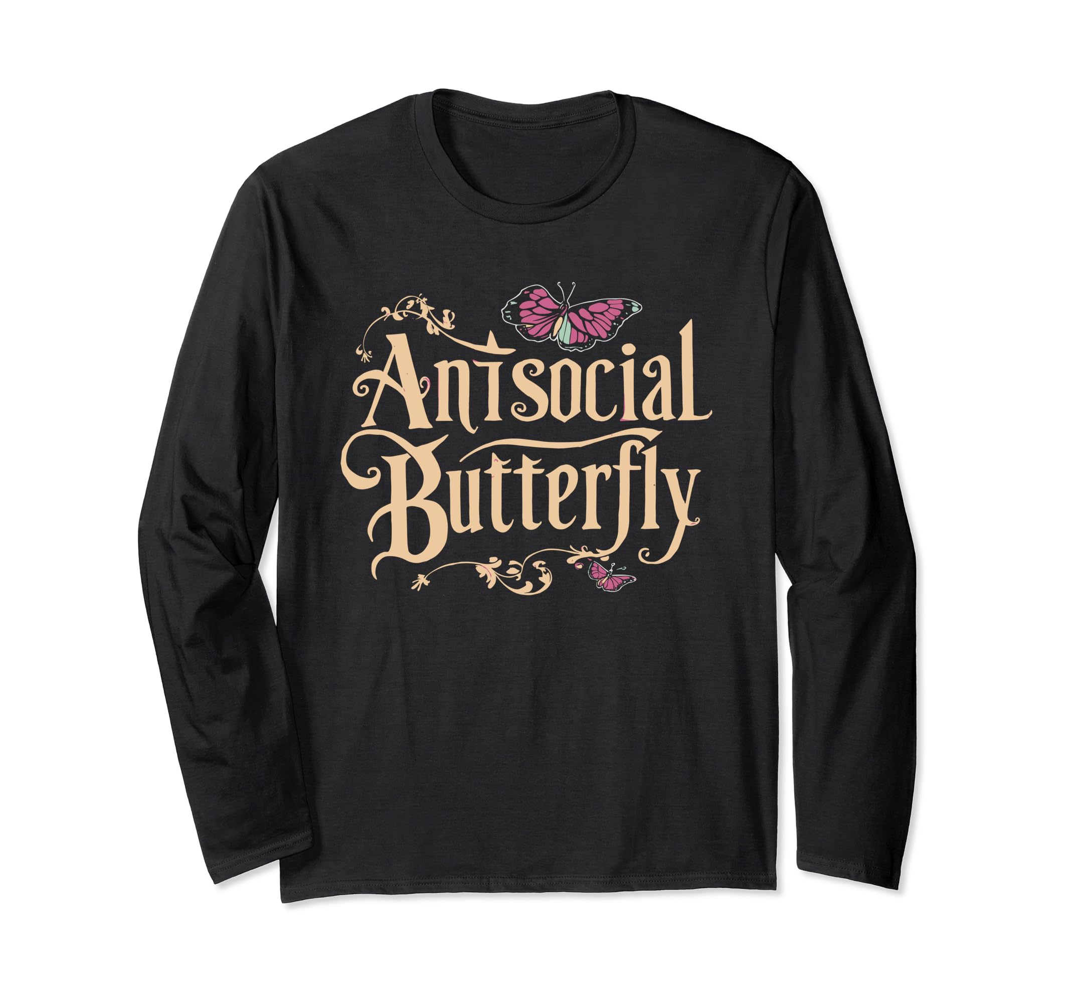 Antisocial Butterfly T-Shirt - Novelty Apparel Unisex - T-Shirt, Sweatshirt, Hoodie