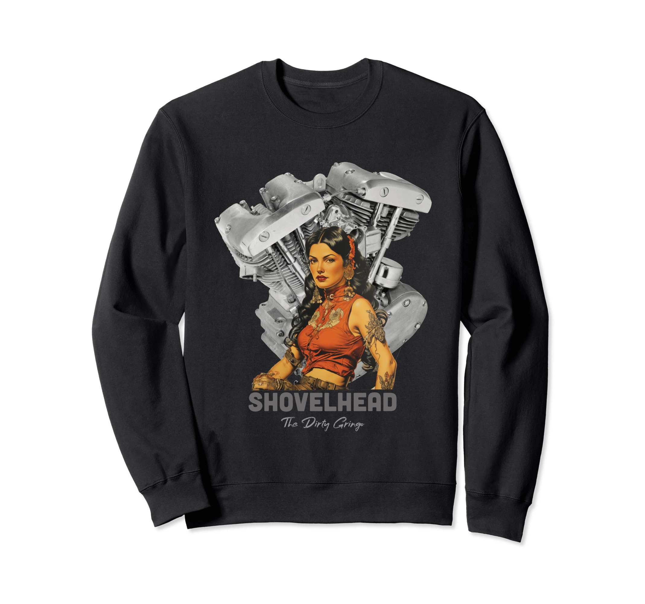 Hd Motorcycle Vtwin Shovelhead Sweatshirt - Minimalist Print for Adults - T-Shirt, Sweatshirt, Hoodie