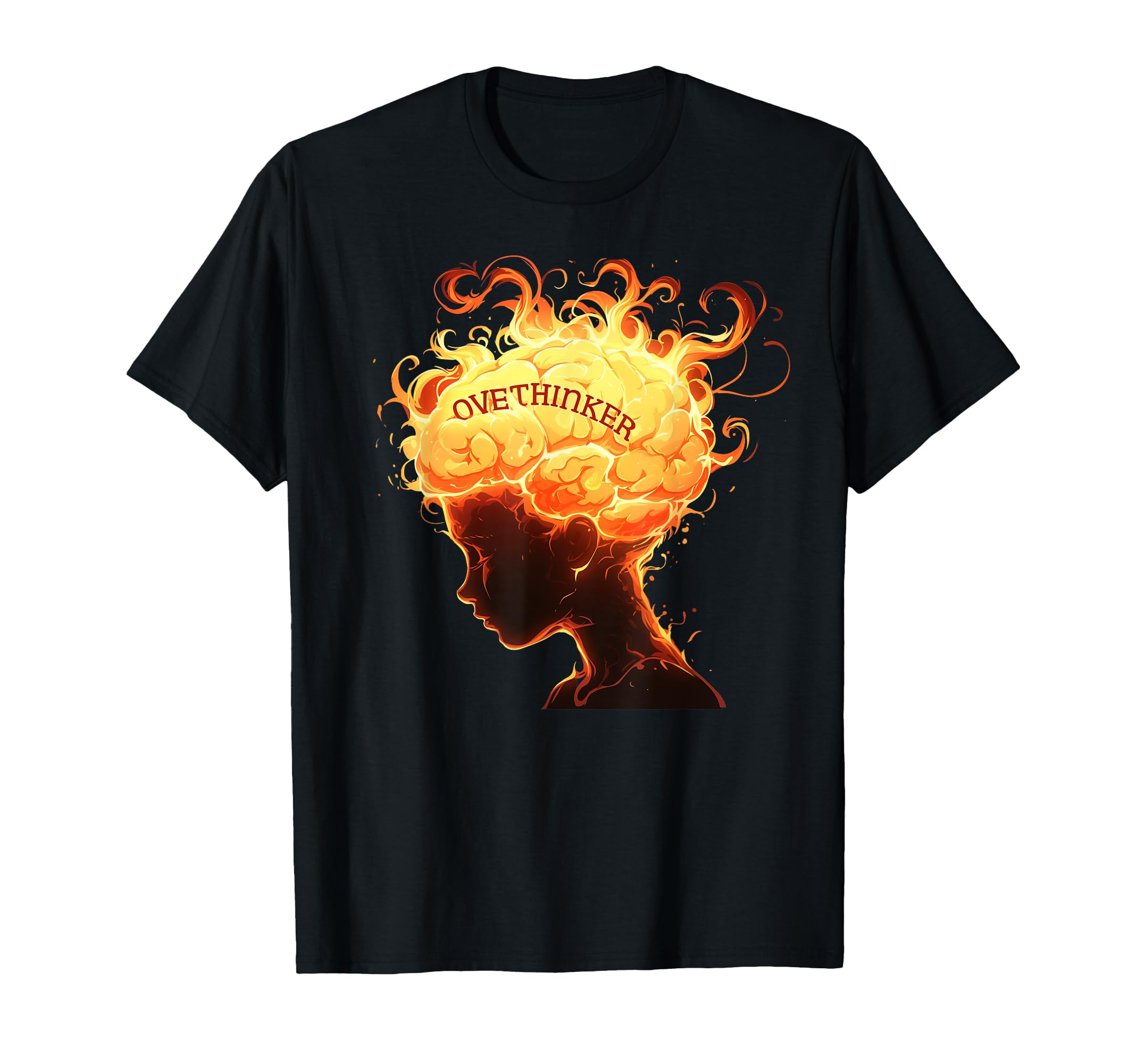 Overthinker Funny Emotional Brain T-Shirt - Fun Novelty Design Unisex - T-Shirt, Sweatshirt, Hoodie