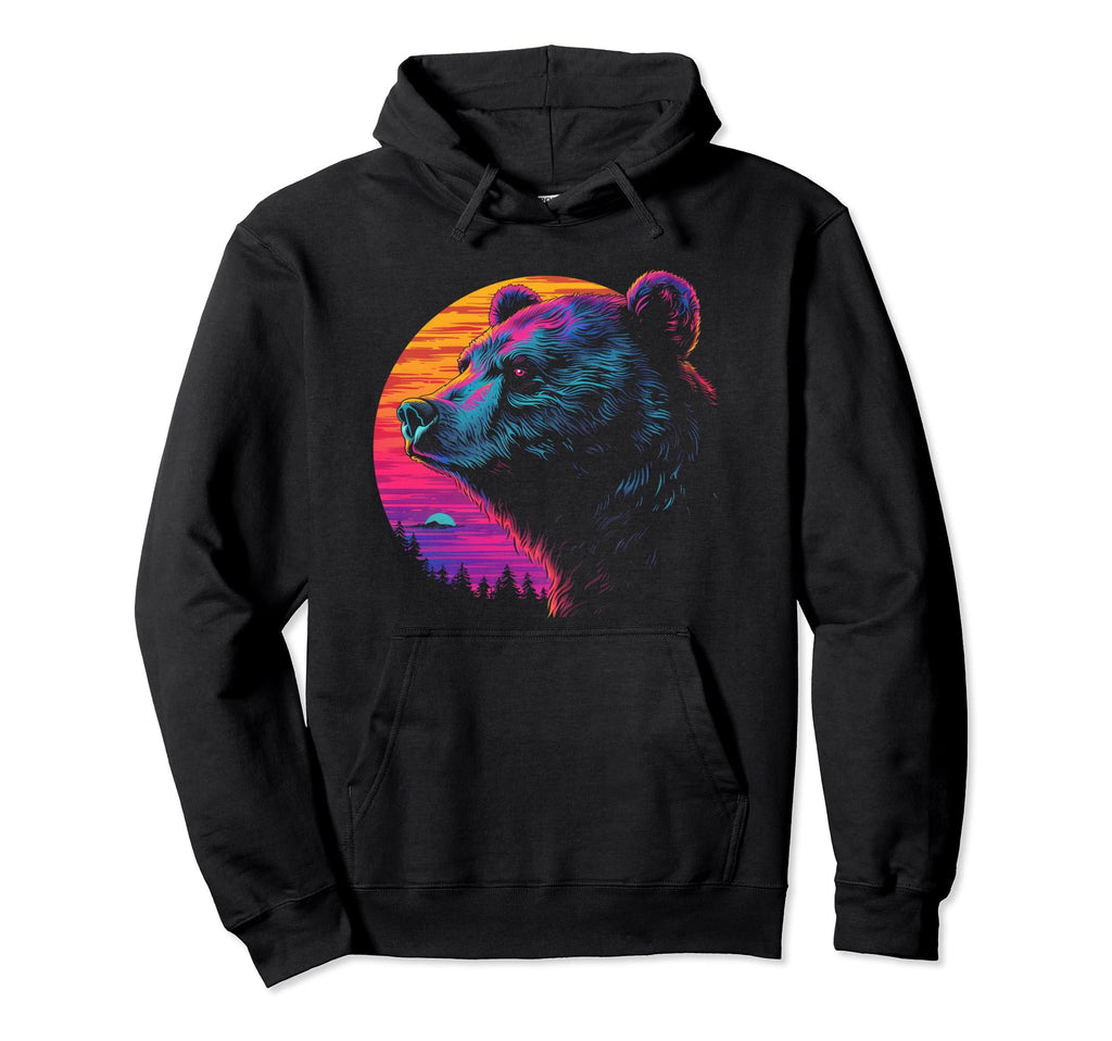 Bear Vaporwave Aesthetic Synthwave 80S Hoodie - Aesthetic Graphic Unisex - T-Shirt, Sweatshirt, Hoodie