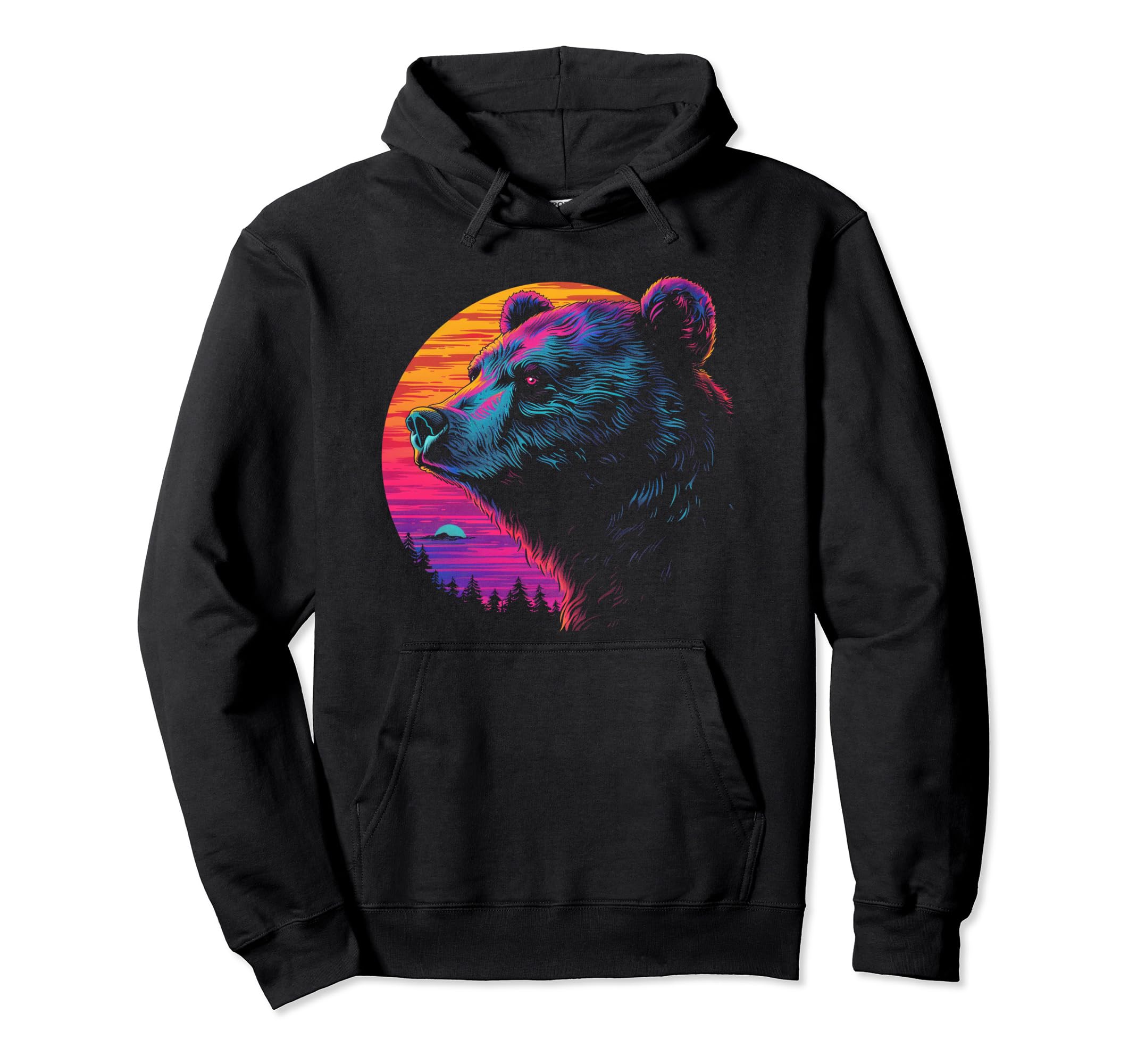 Bear Vaporwave Aesthetic Synthwave 80S Hoodie - Aesthetic Graphic Unisex - T-Shirt, Sweatshirt, Hoodie