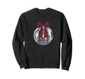 Burgundy Red Bow Disco Ball Sweatshirt - Custom Art Print for Adults - T-Shirt, Sweatshirt, Hoodie
