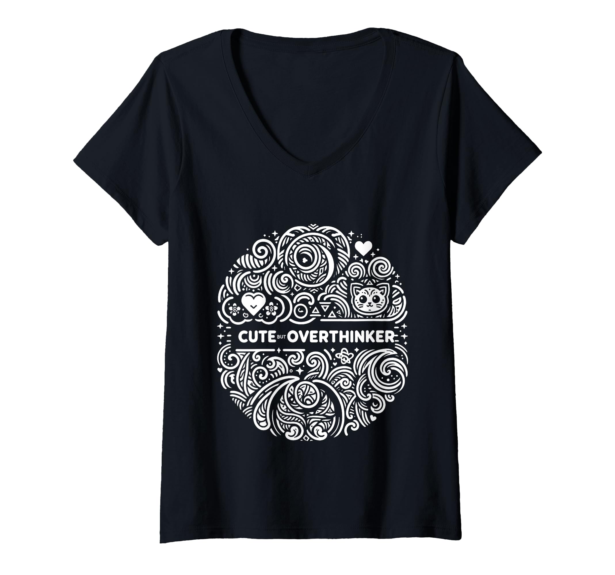 Womens But Overthinker V Neck T-Shirt - Novelty Apparel Unisex - T-Shirt, Sweatshirt, Hoodie