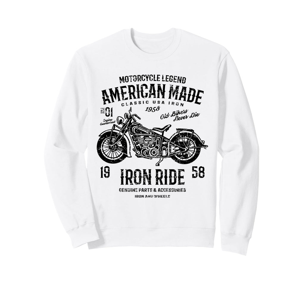 American Motorcycle Distressed Sweatshirt - Custom Art Print Men Women - T-Shirt, Sweatshirt, Hoodie