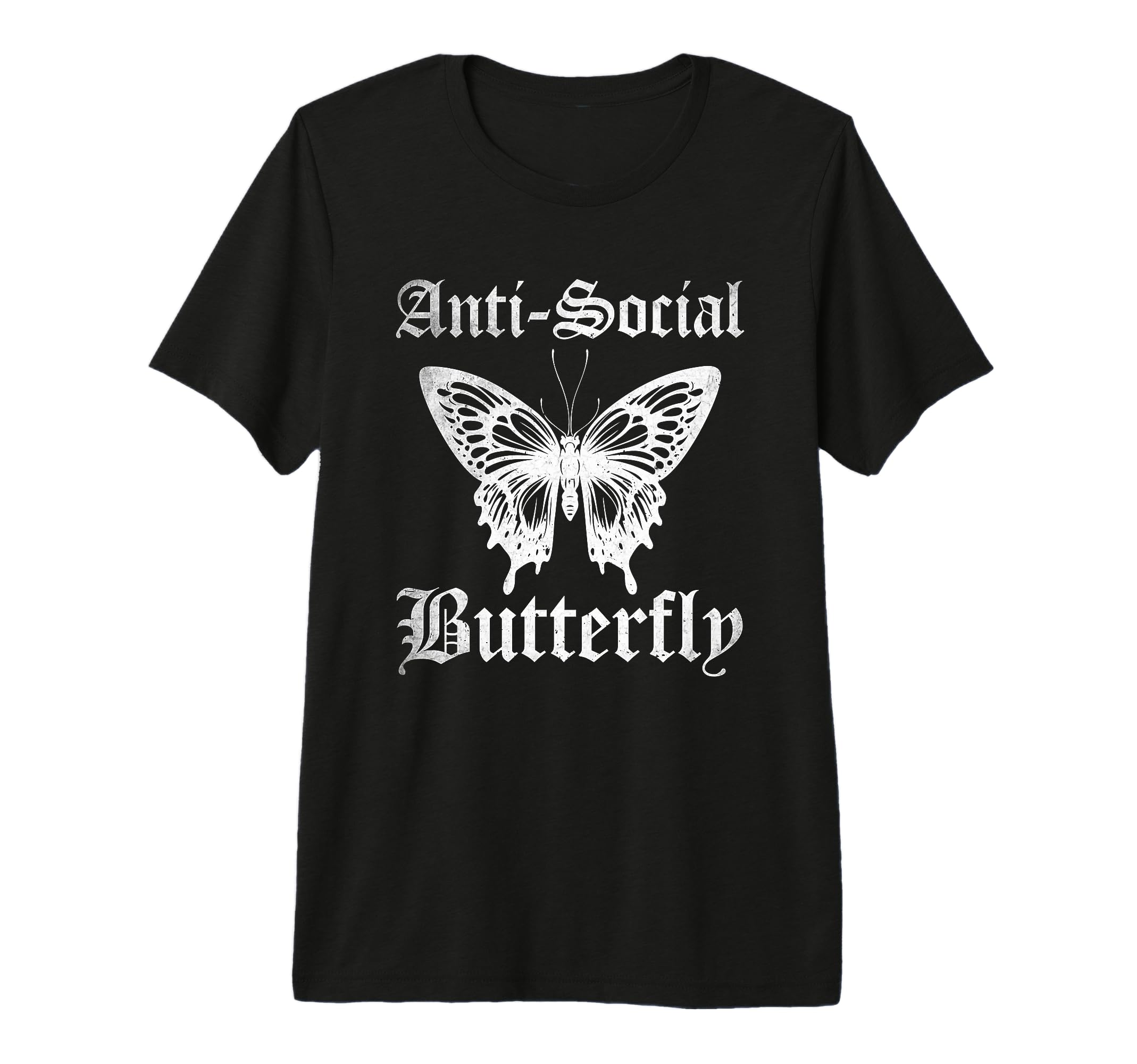 Funny Anti Social Butterfly Introvert T-Shirt - Custom Art Print Unisex - T-Shirt, Sweatshirt, Hoodie