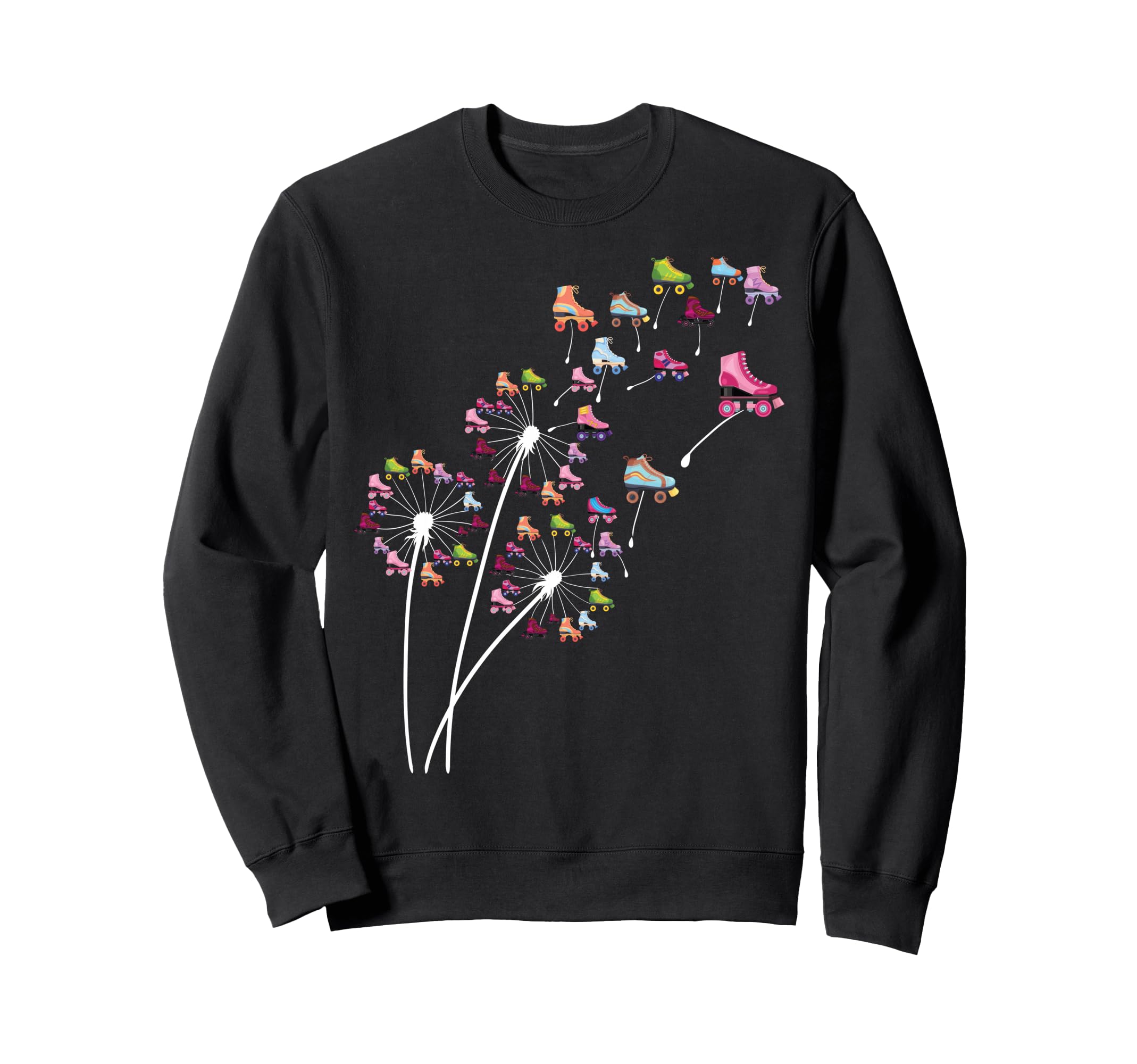Dandelion Roller Skate Flower Floral Sweatshirt - Trendy Graphic Unisex - T-Shirt, Sweatshirt, Hoodie