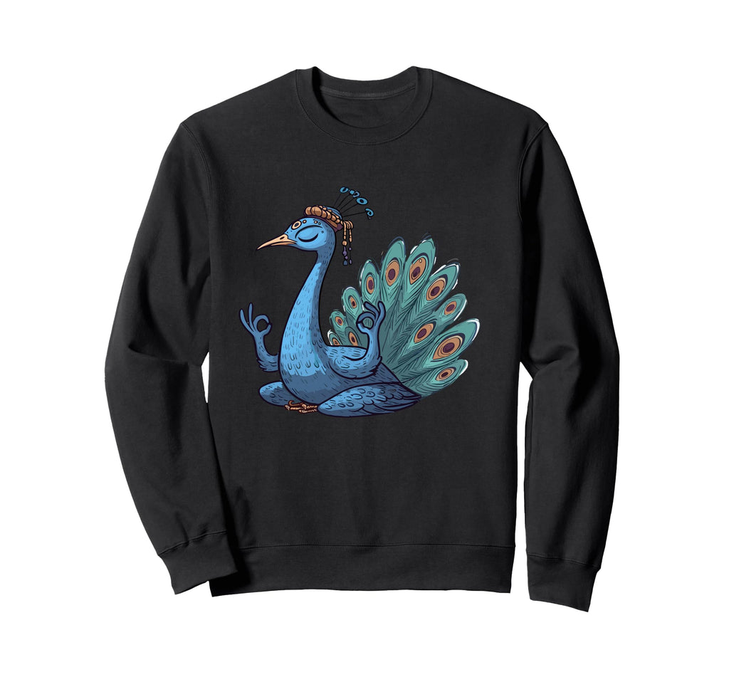 Meditation Peacock Yoga Pose Sweatshirt - Custom Art Print Men Women - T-Shirt, Sweatshirt, Hoodie