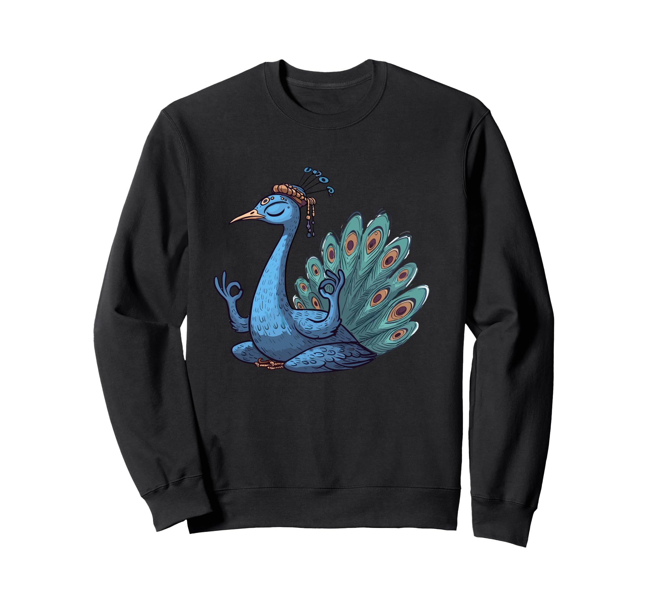 Meditation Peacock Yoga Pose Sweatshirt - Custom Art Print Men Women - T-Shirt, Sweatshirt, Hoodie