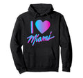 I Love Heart Miami Vaperwave Synthwave Hoodie - Streetwear Style Men Women - T-Shirt, Sweatshirt, Hoodie
